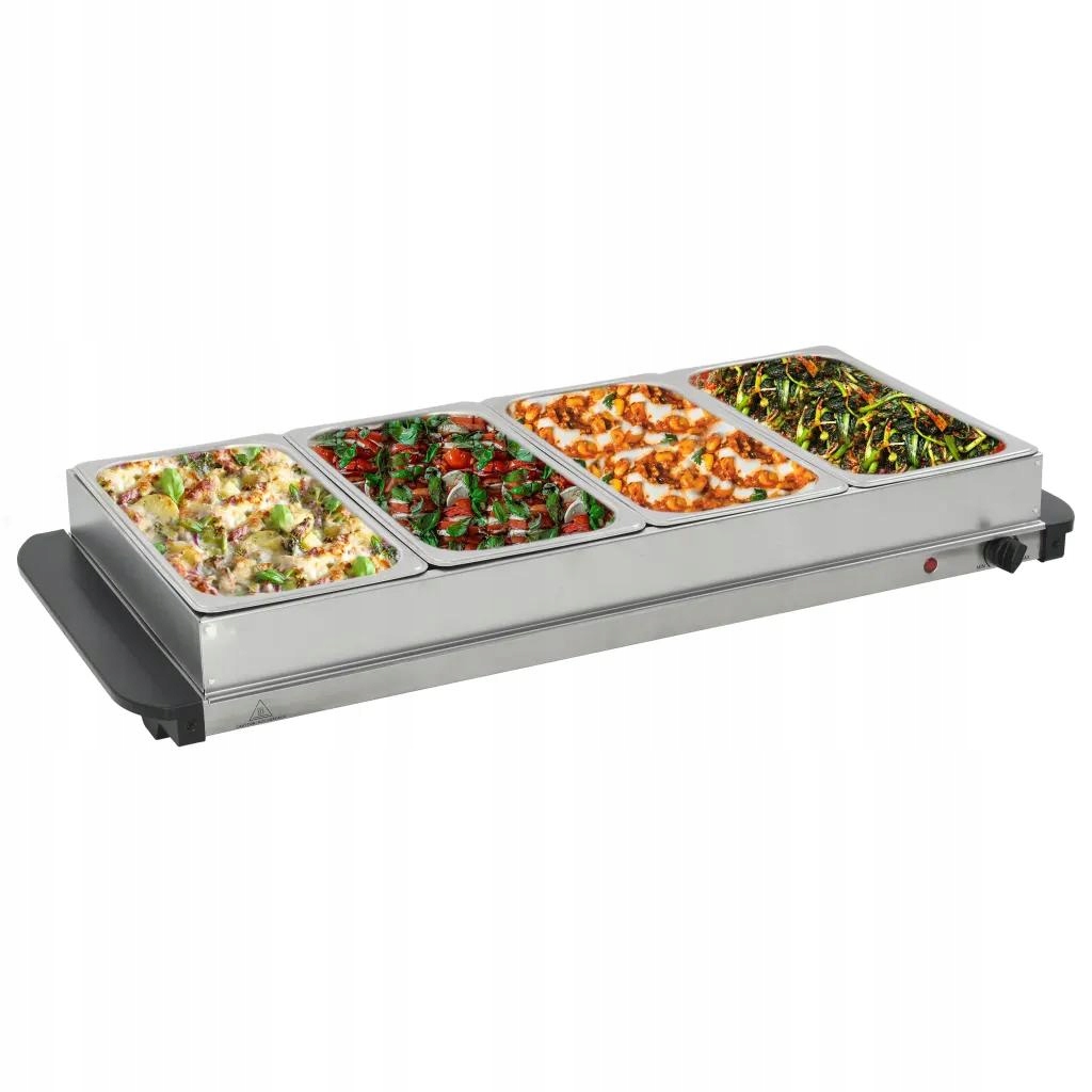 Ohrievač Bain-marie vyrobený z nehrdzavejúcej ocele 4 x 2,5 L