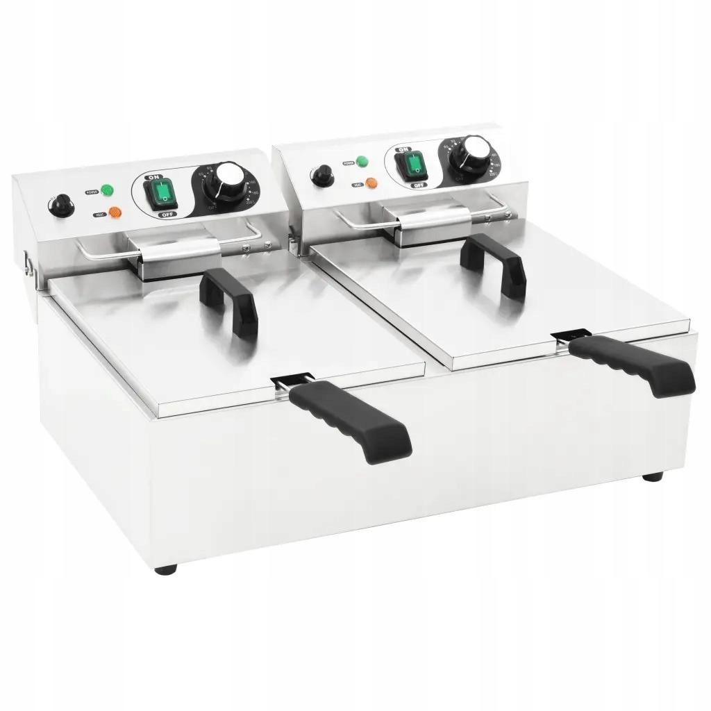 Dvojitá elektrická fritéza 20 L 6000 W