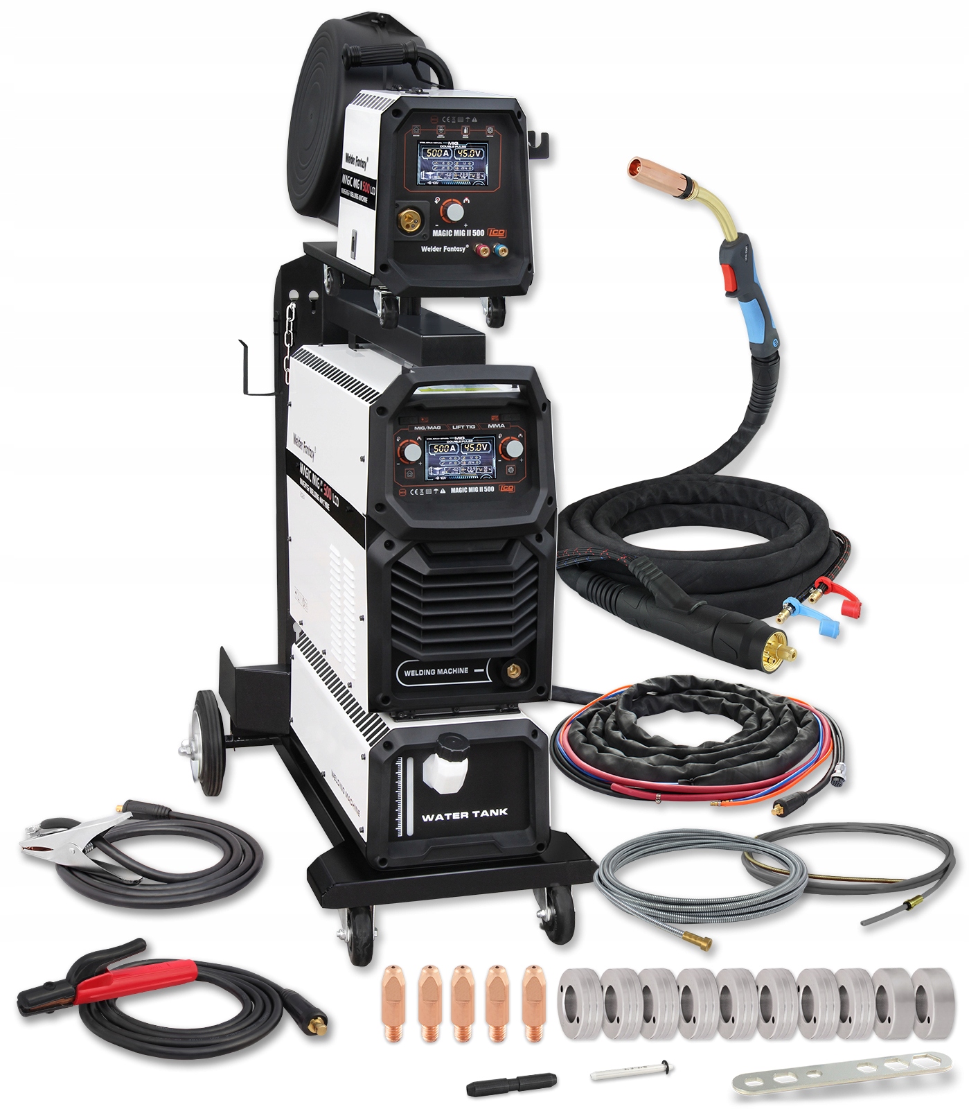 Poloautomatický migomat MAGIC MIG II 500 LCD TOWER 4x4 MIG MAG MMA TIG