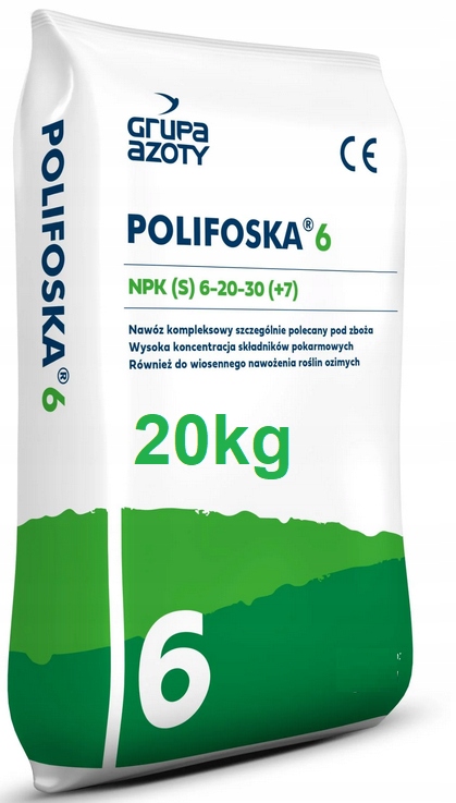 Polifoska 6 viaczložkové hnojivo z distribúcie Grupa Azoty 600105495 granule 20 kg