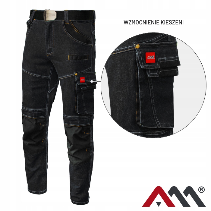 REDA BHP JEANS STRETCH BLUE dlhé pracovné nohavice, veľkosť XL