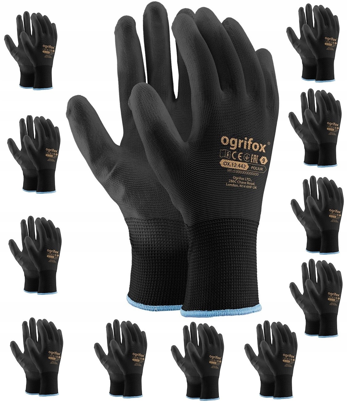 Ogrifox OX-POLIUR BB rukavice veľkosť 10 - XL 1 pár