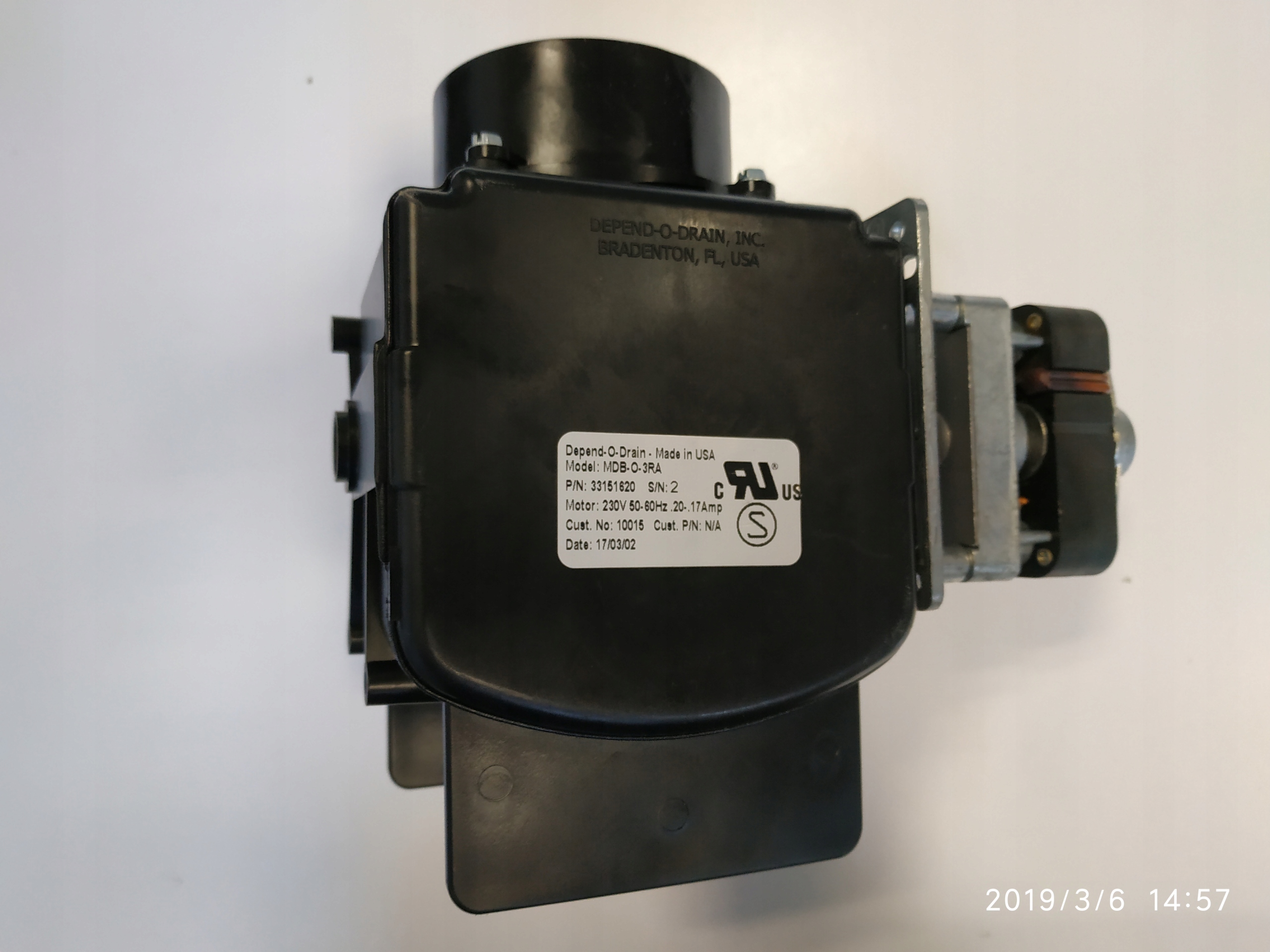 Uhlový odtokový / výstupný ventil na bielizeň MDB-O-3RA
