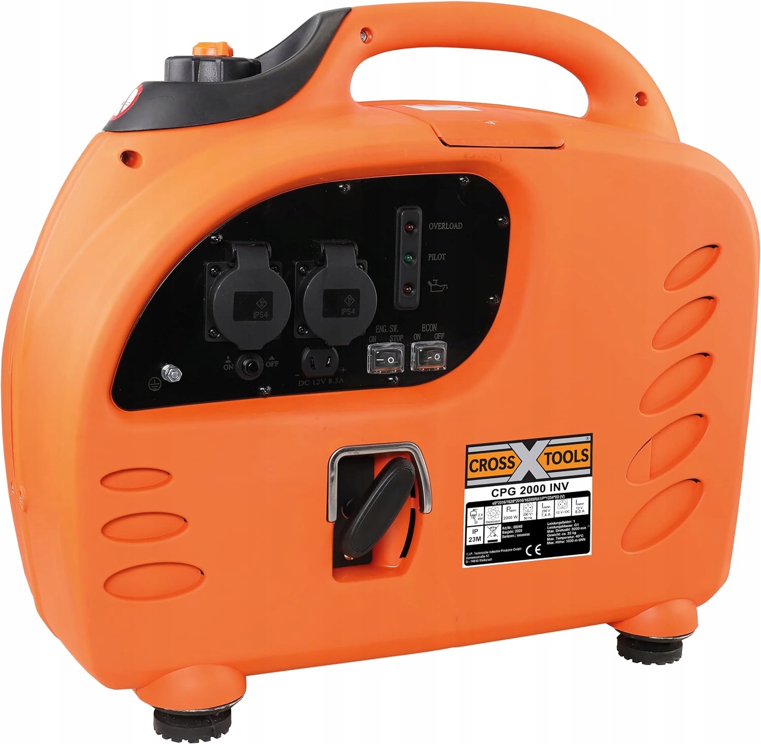 Prenosná jednofázová elektrocentrála Cross Tools 2200 W benzín