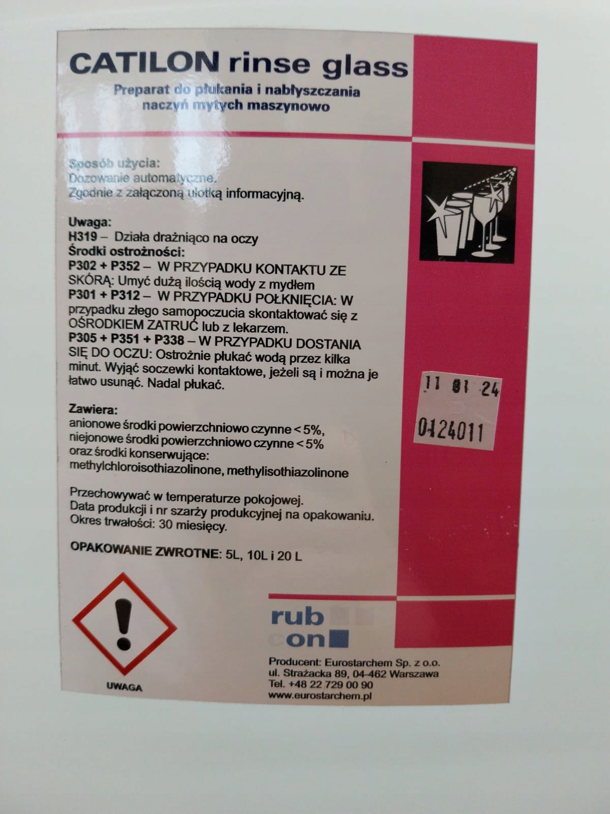Profesionálne oplachovanie a leštenie riadu - oplachové sklo Catilon 10L