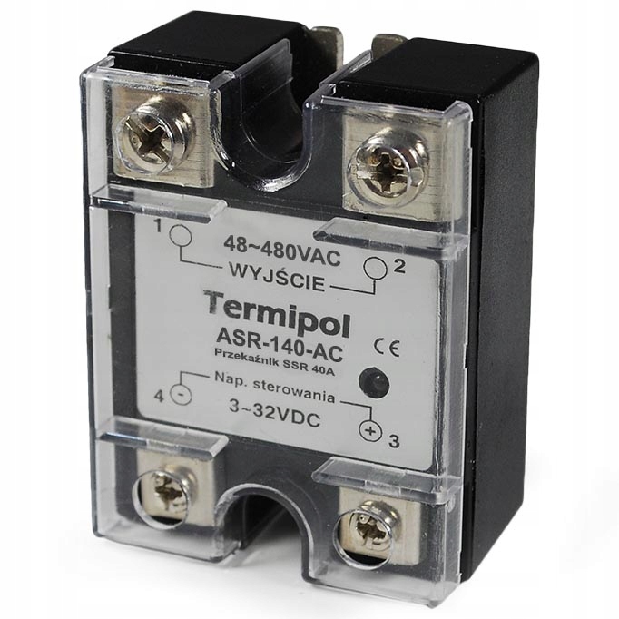 Elektronické relé SSR 40A 3-32VDC 48-480VAC