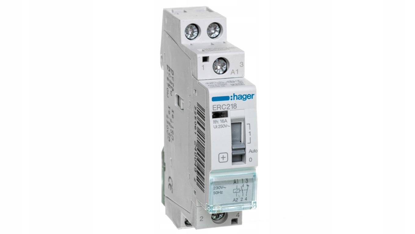 Inštalačné relé 16A 230V AC 1NO + 1NC ERC218