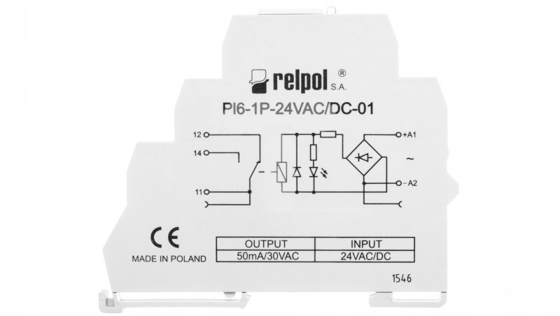 Reléové rozhranie 1P 12A 24V AC / DC AgSnO2 PI