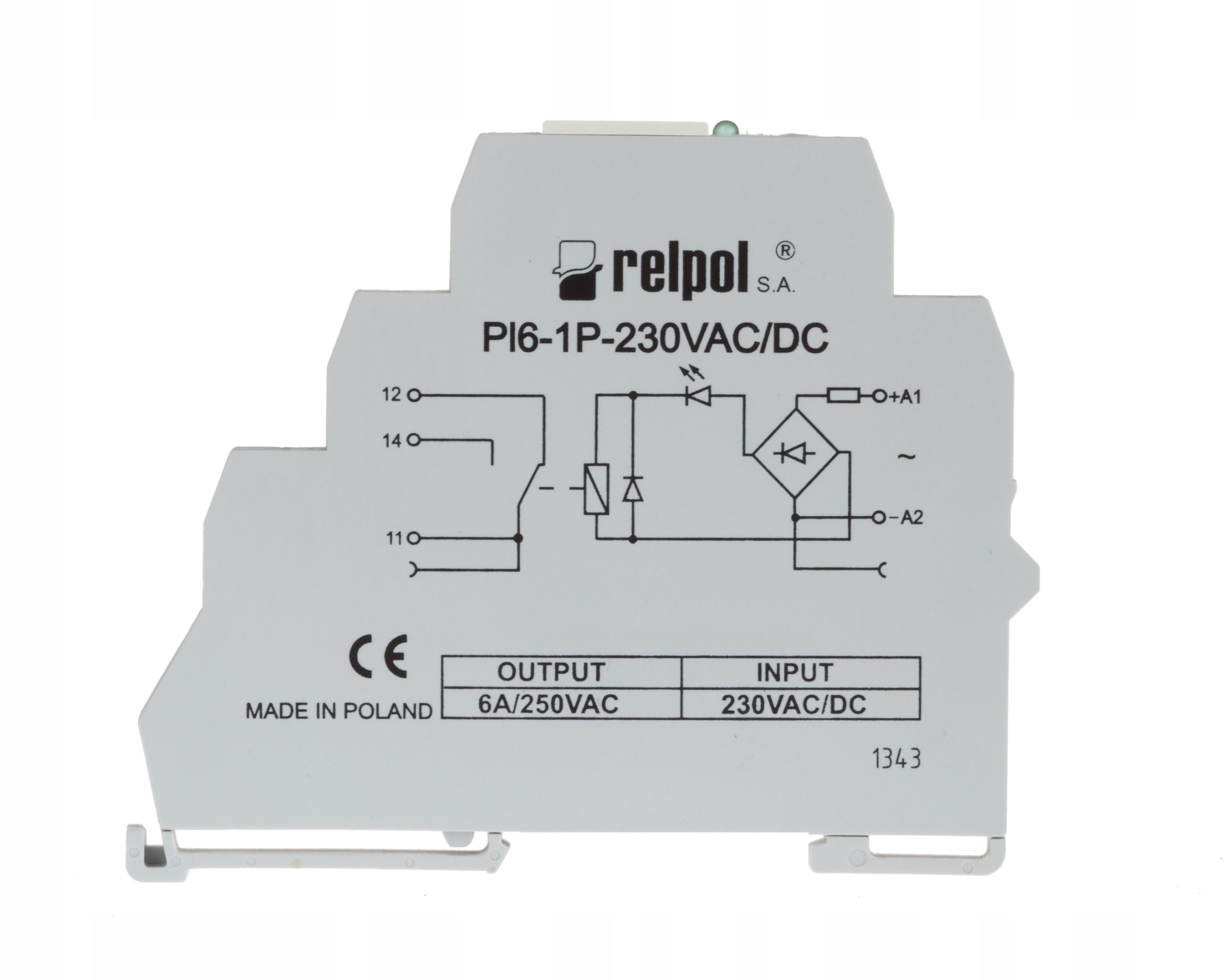 Reléové rozhranie 1P 6A 230V AC / DC AgSnO2 PI