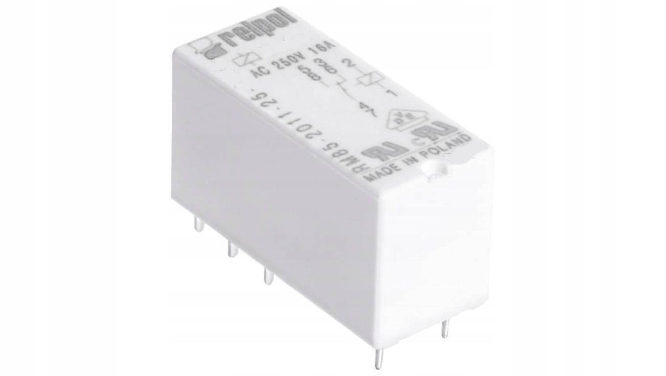 Miniatúrne relé 1P 16A 230V AC PCB AgNi RM8