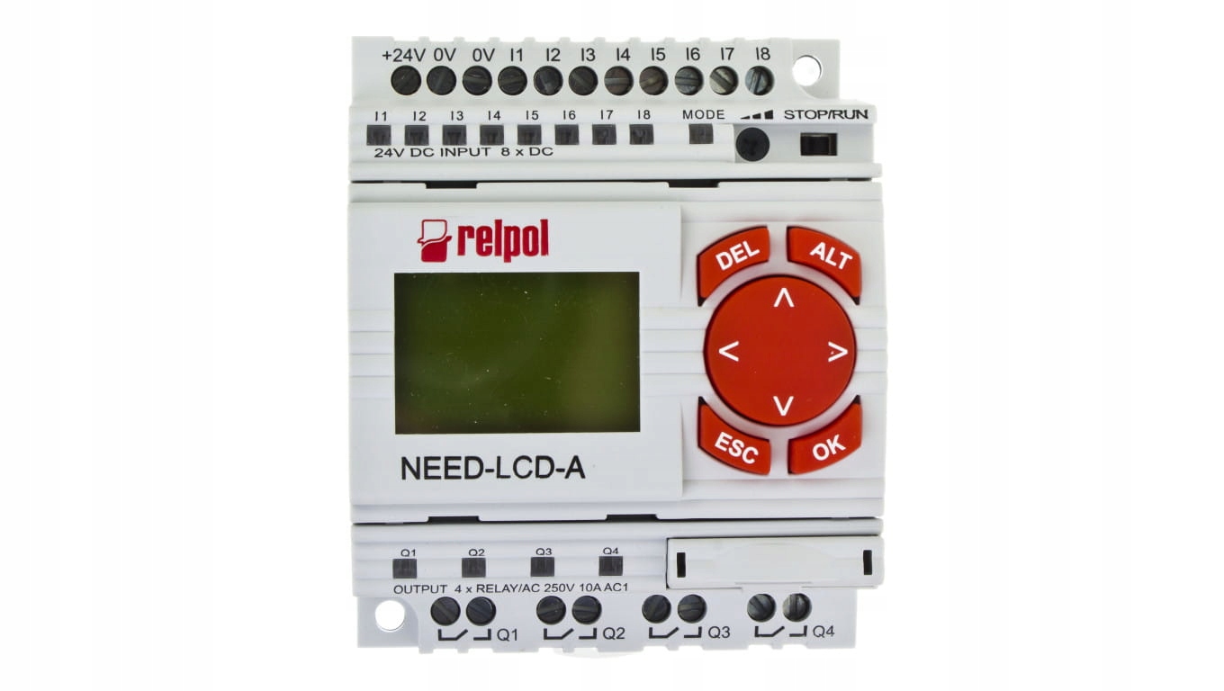 Programovateľné relé 24V DC 8we, 4OUT s displejom
