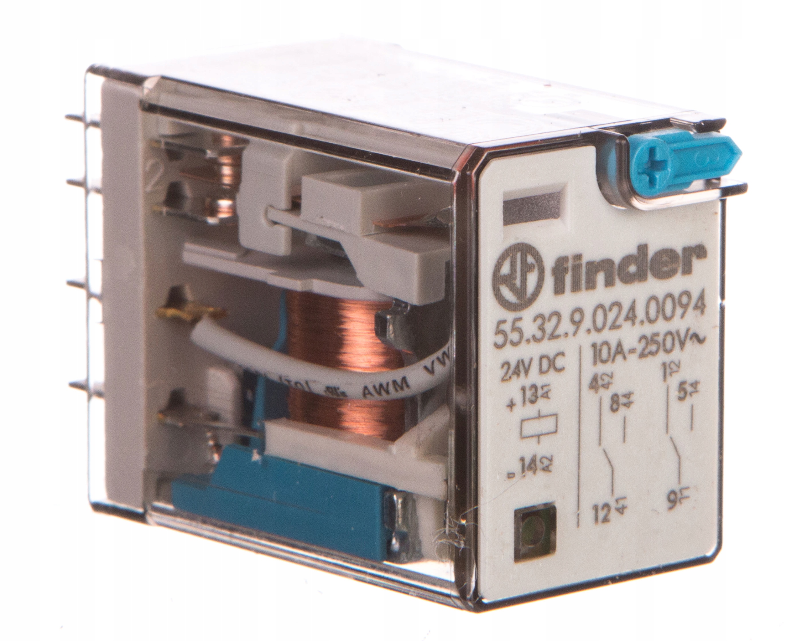 2P 10A 24V DC testovacie tlačidlo priemyselného relé