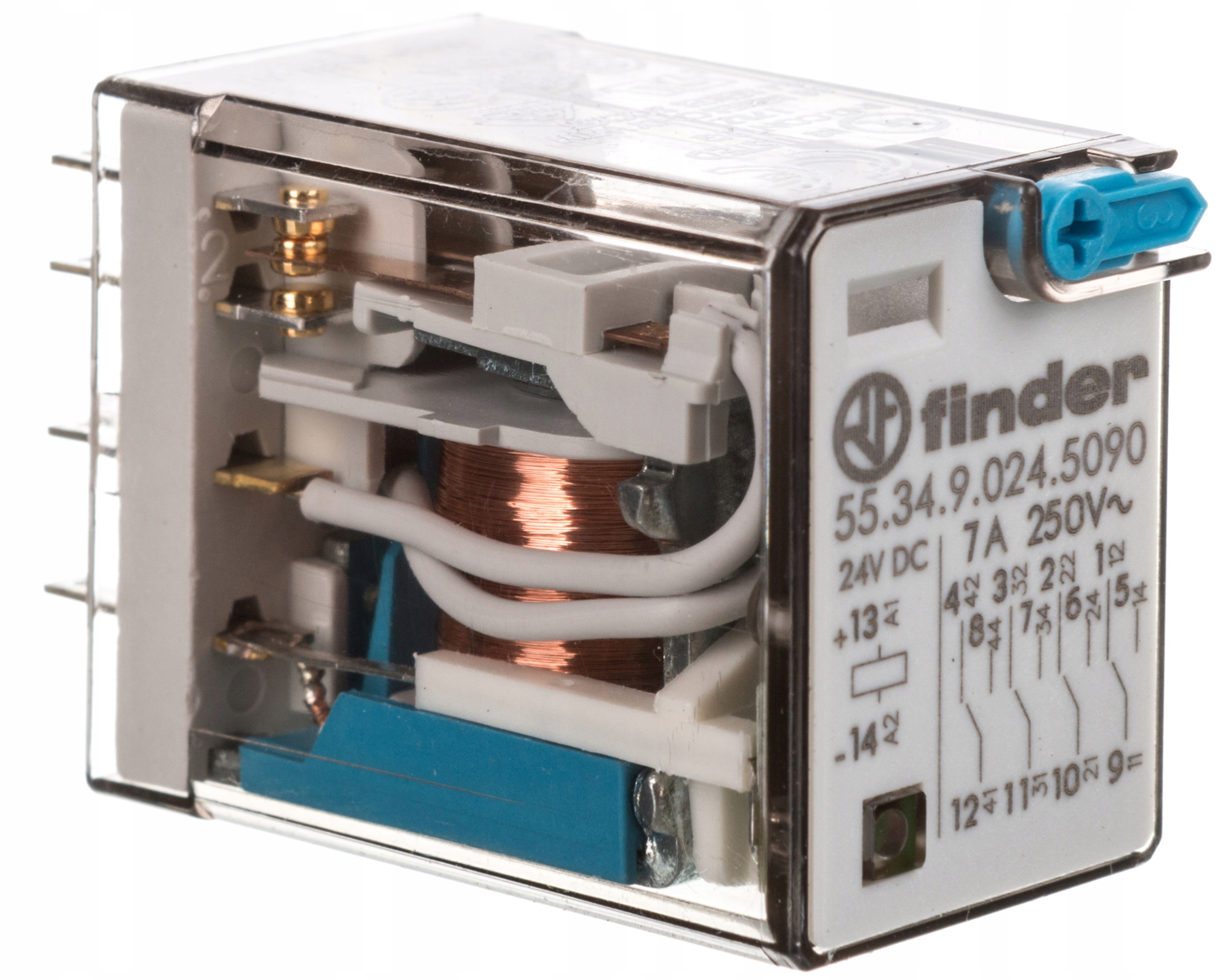Priemyselné relé 4P 7A 24V DC AgNi / Au