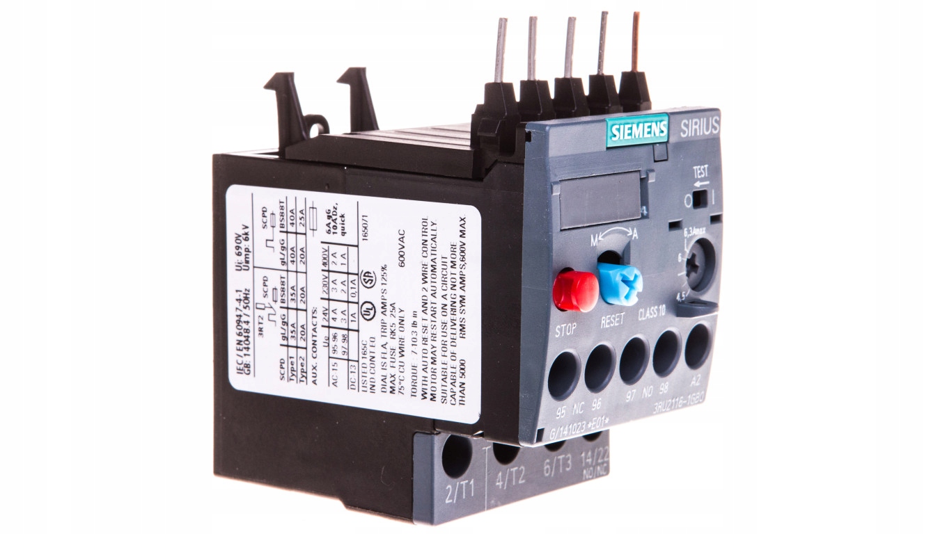 Tepelné relé 4,5-6,3A S00 3RU2116-1GB0