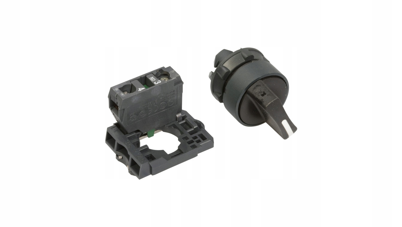 2-polohový gombík spínača 22mm čierny 1 NO
