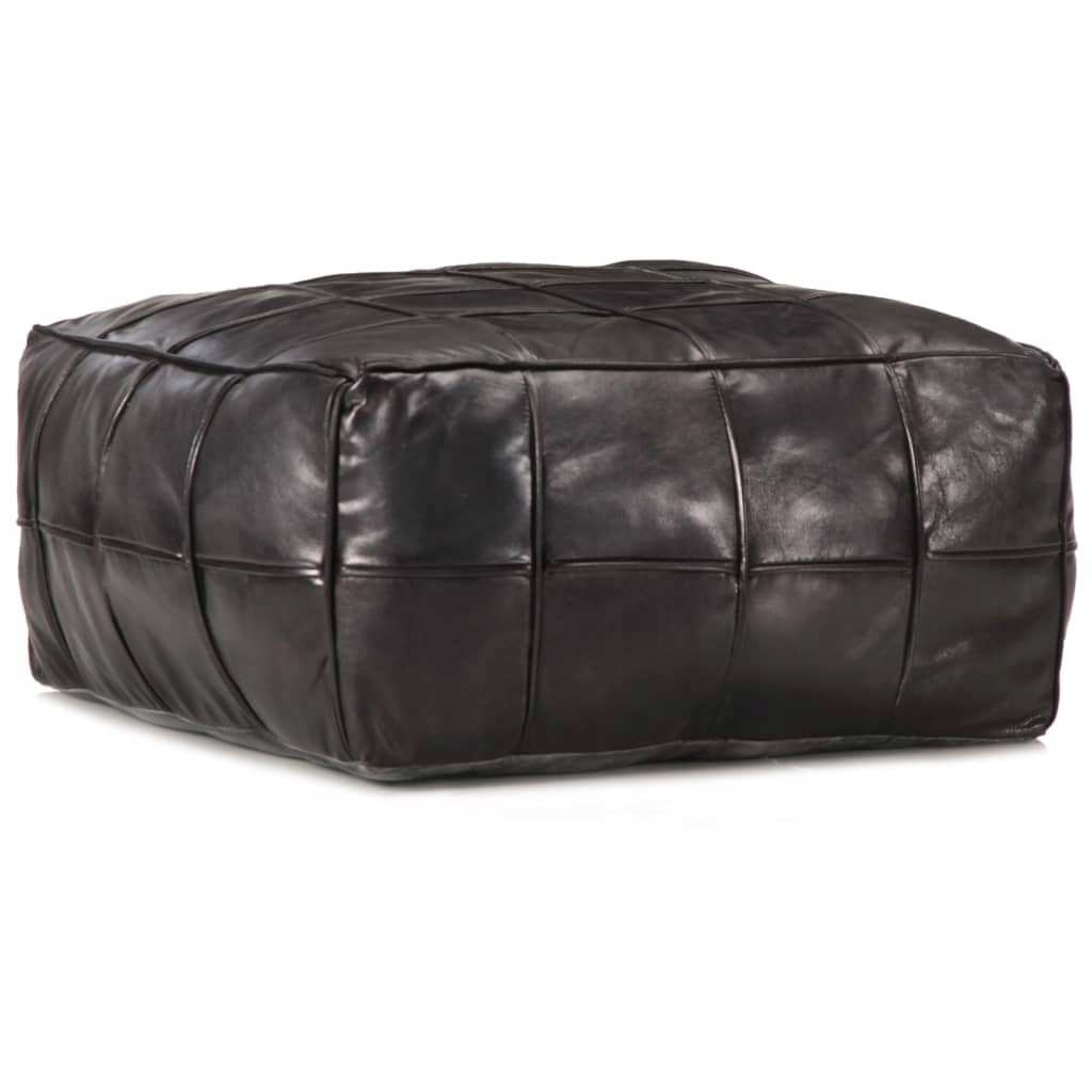 Čierny puf 60x60x30cm pravá koza