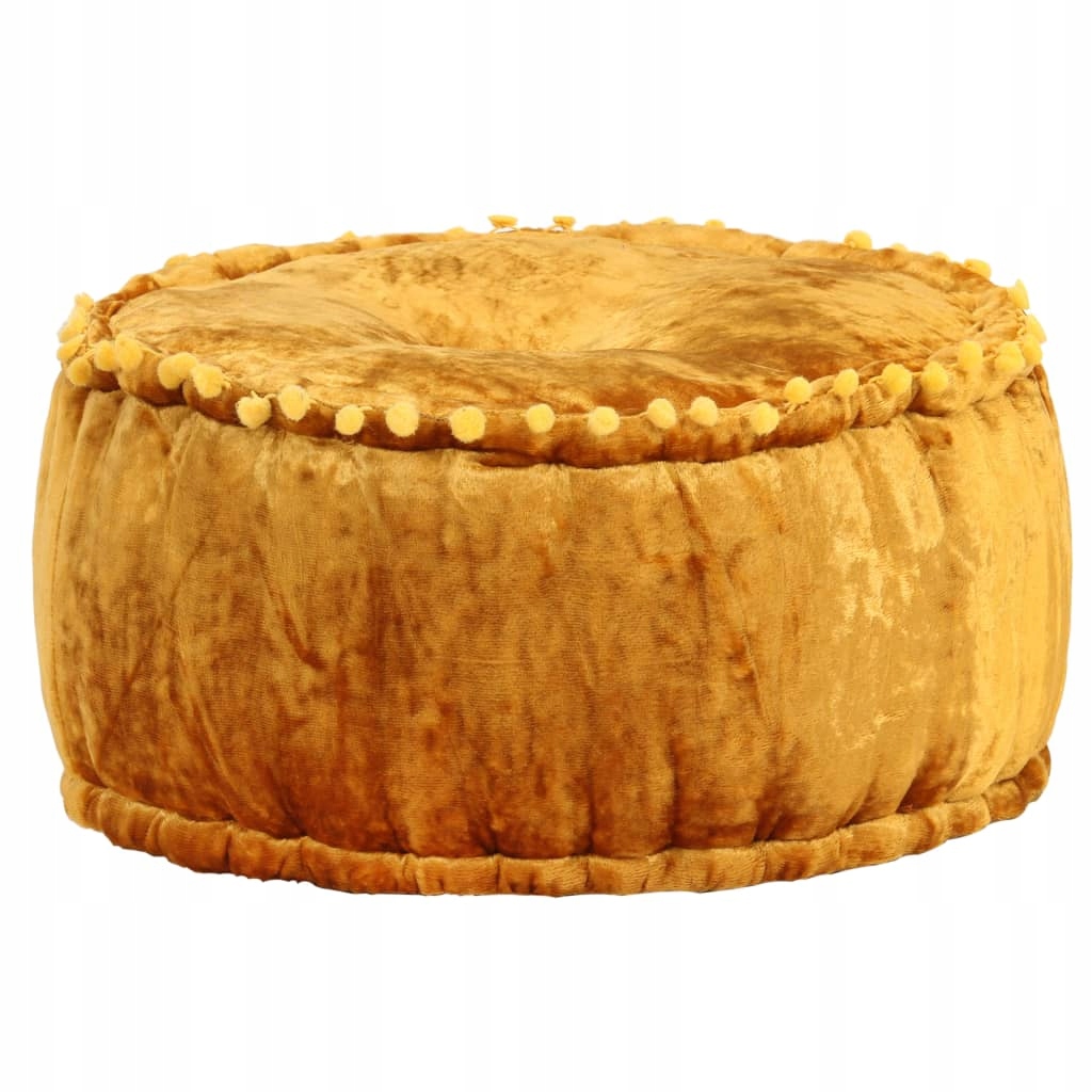 Okrúhly zamatový puf 40x20 cm horčica