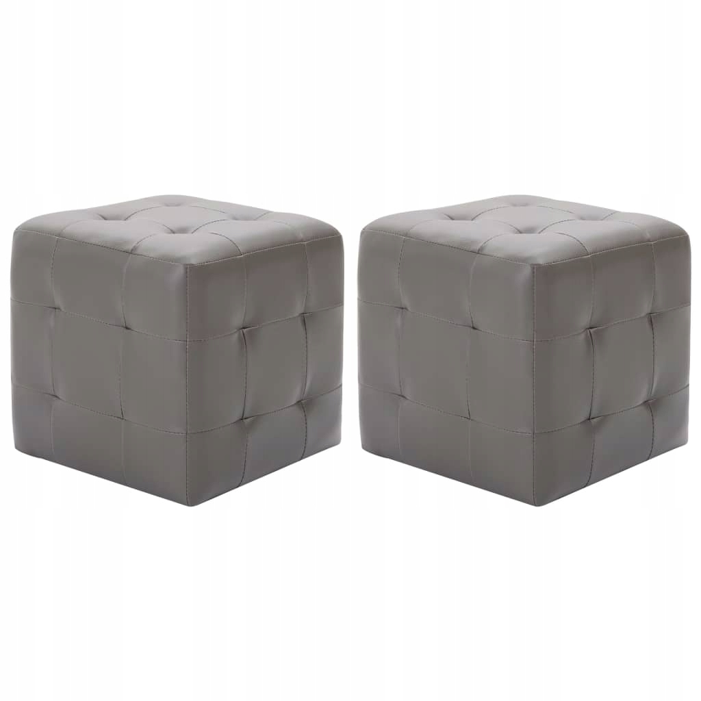 2 poufs sivé 30x30x30cm umelé