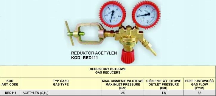REDUKČNÍK ACETYLÉNU RED111