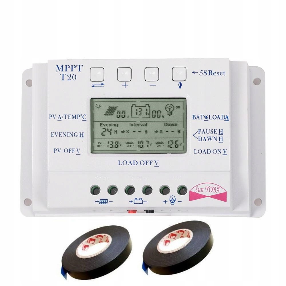 REGULÁTOR NABÍJANIA 20A PWM SOLÁRNY 12V 24V PV PANEL