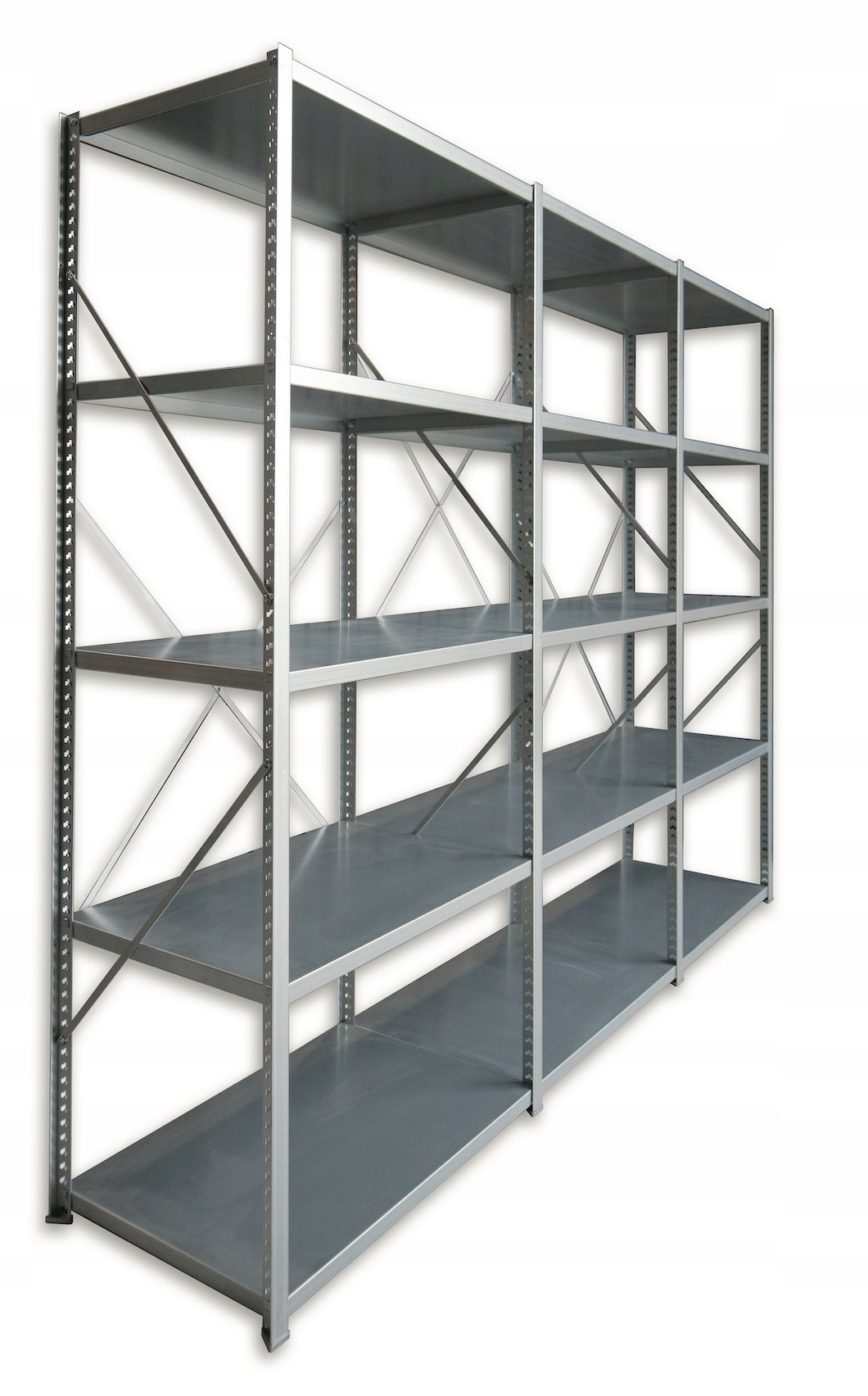 Skladový kovový regál DODAS 195 x 275 x 50 cm max 150 kg na policu