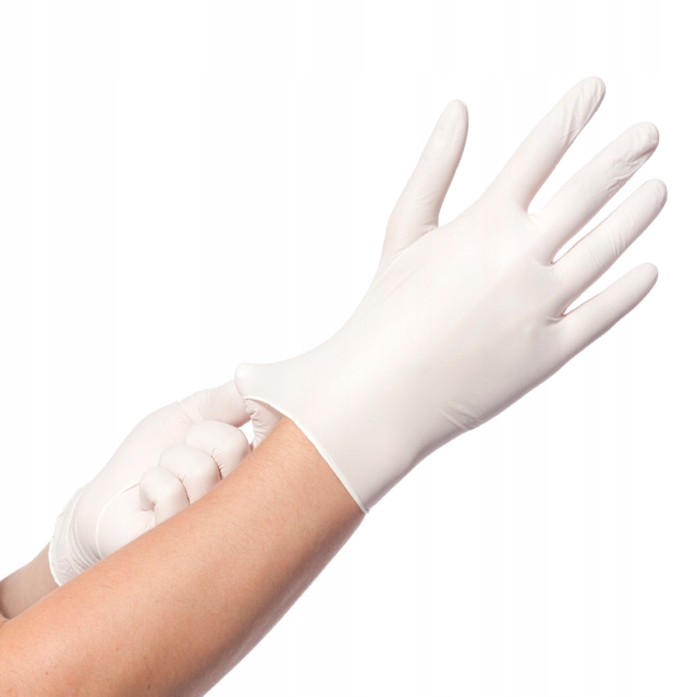 LATEXOVÉ DIAGNOSTICKÉ RUKAVICE S PF 100 KS