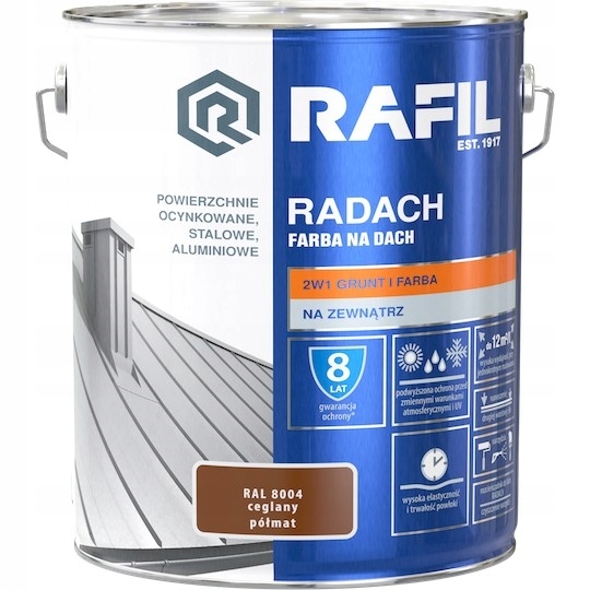 Radach 10L tehla RAL8004 SEMI-MATNÁ farba na strechu Ra