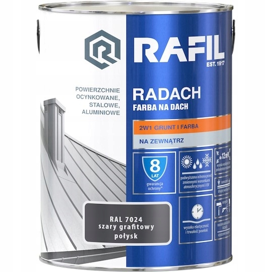 Farba Radach 5L Grey Graphite RAL7024 GLOSS na DAC