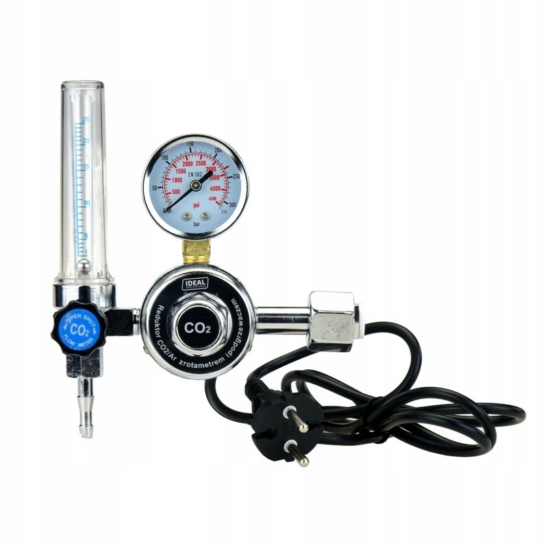 Plynový reduktor s Ar / CO2 ohrievačom 230V rotameter