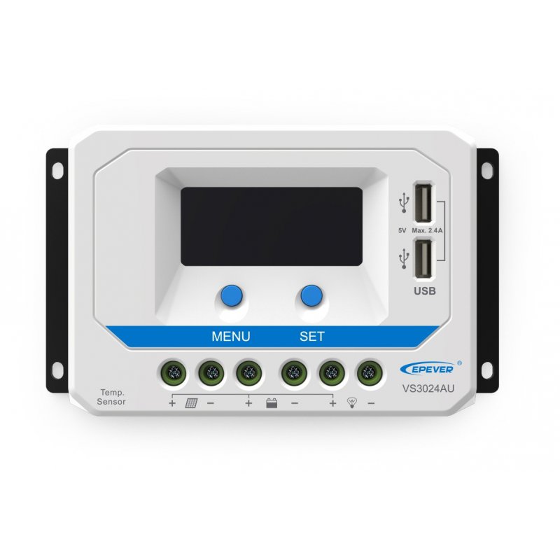 Regulátor nabíjania PWM VS3024AU 30A 12/24 LCD USB