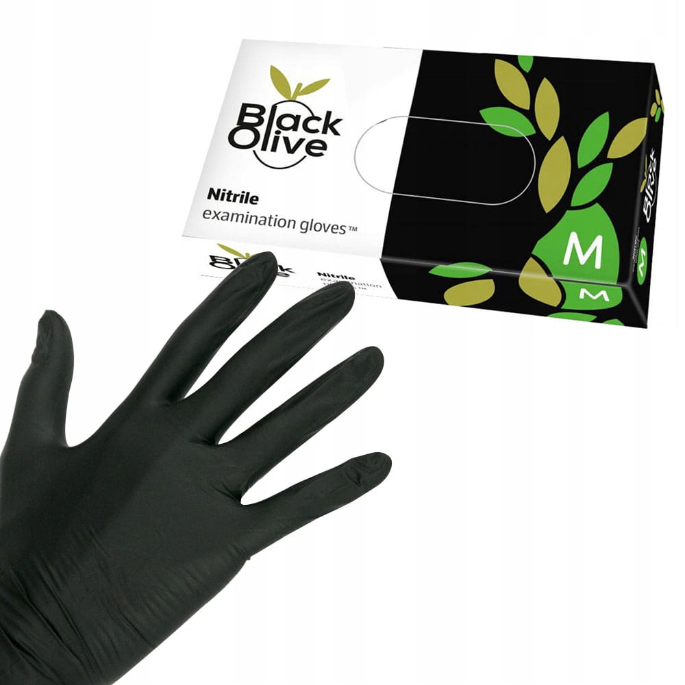 Nitrilové rukavice čierne Olive M 100 ks