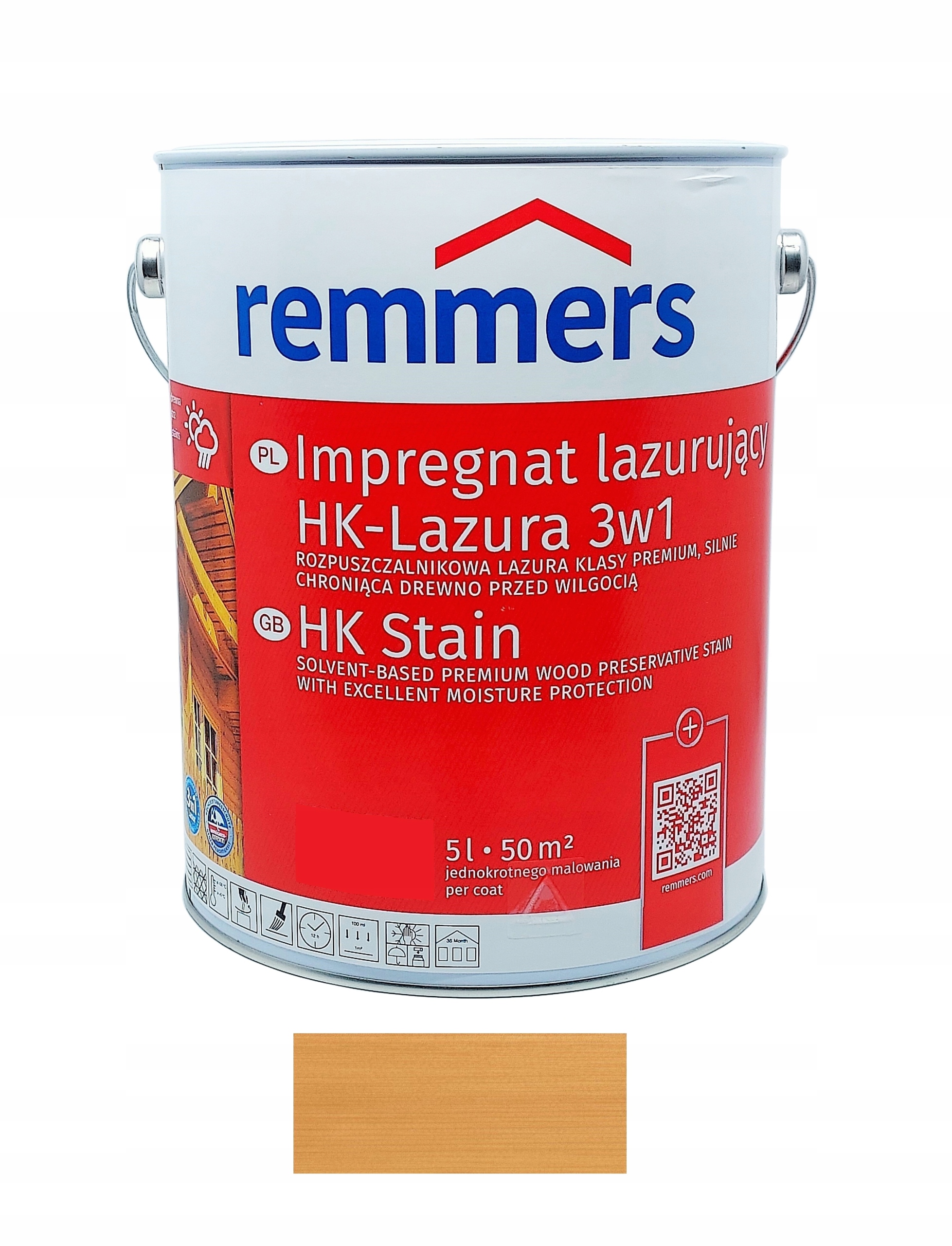 Impregnácia dreva Remmers HK-Lasur 5 L SVETLY DUB