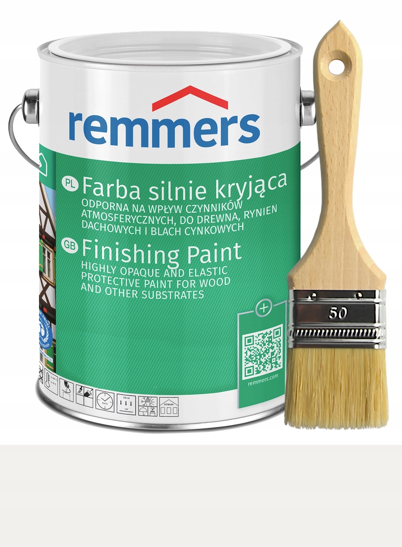 Vysoko krycia farba Remmers 9016 biela 2,5l