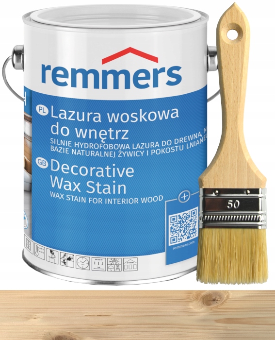 Remmers vosková lazúra do interiéru 2,5 L, ČÍRA