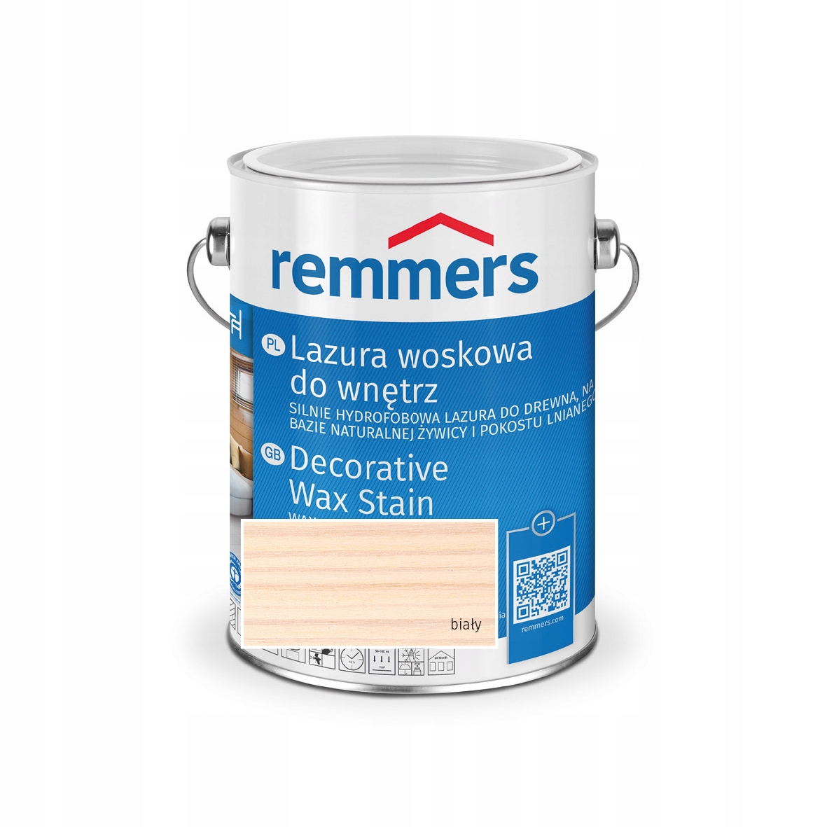 Remmers vosková lazúra do interiéru 2,5 L BIELA