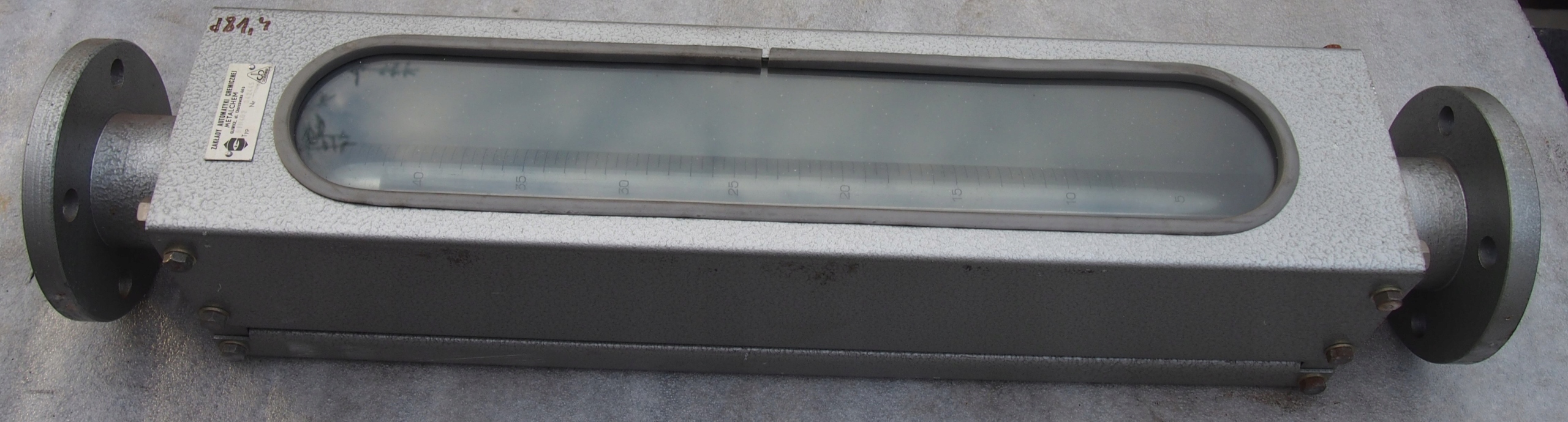 Rotameter RIN-402, priemyselný, nový, 810 mm.