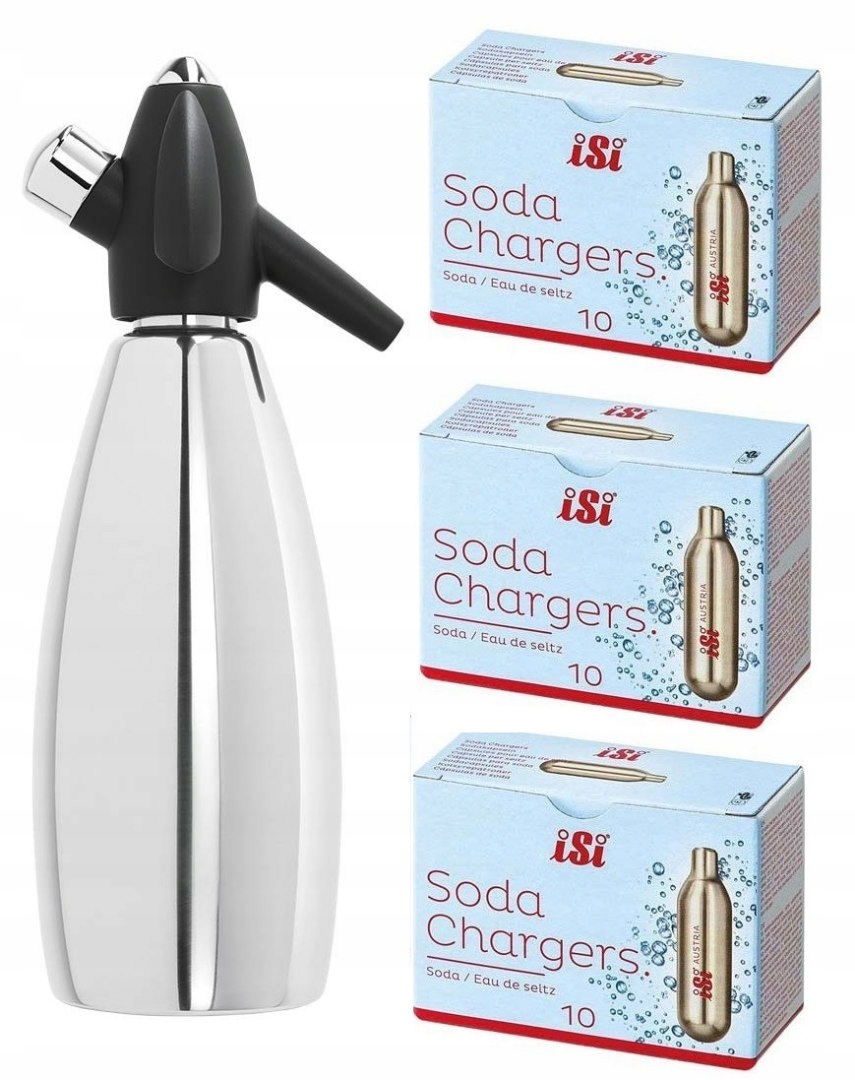 SATURÁTOROVÝ SIFÓN NA VODU ISI 1L + 30 KAZETY 500 500