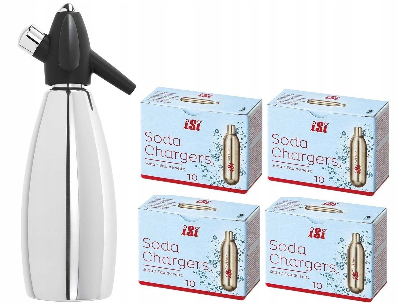 SATURÁTOROVÝ SIFÓN NA VODU ISI 1L + 40 KAZETY 500 500