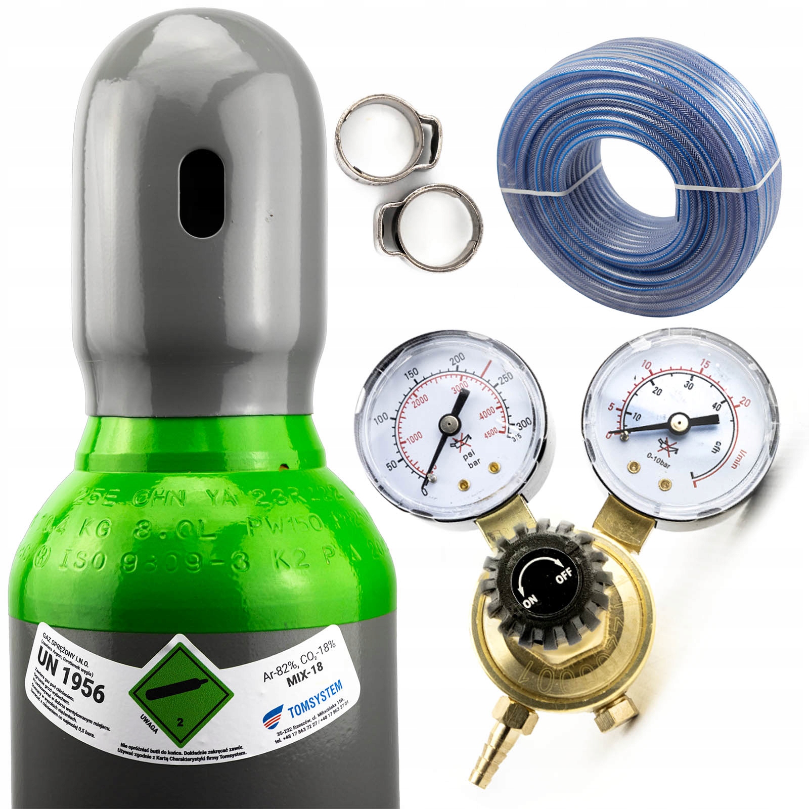 SET – MIX 8L FLAŠA PLNÁ ARGÓNU/CO2 + PRÍSLUŠENSTVO