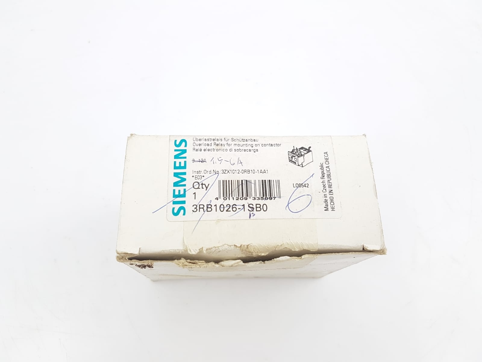 Relé preťaženia SIEMENS 3RB1026-1PB0 1,5-6A