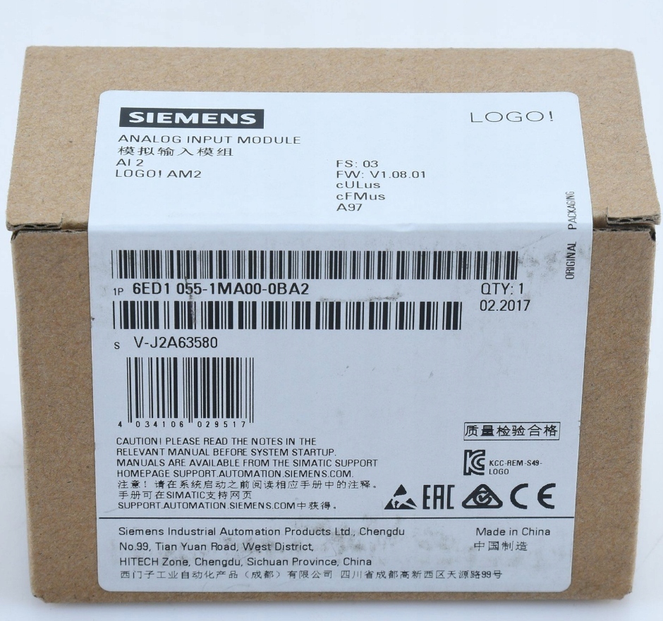 SIEMENS LOGO 8! AM2 6ED1055-1MA00-0BA2 2AI ANALÓG