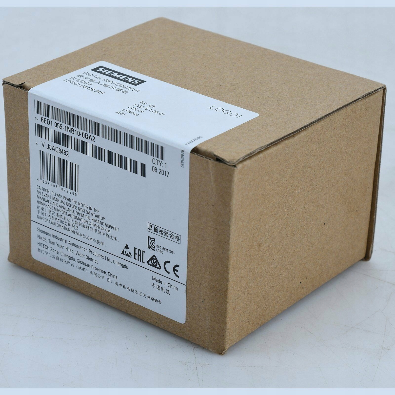 SIEMENS LOGO 8! DM16 24R 8DI DO 6ED1055-1NB10-0BA2