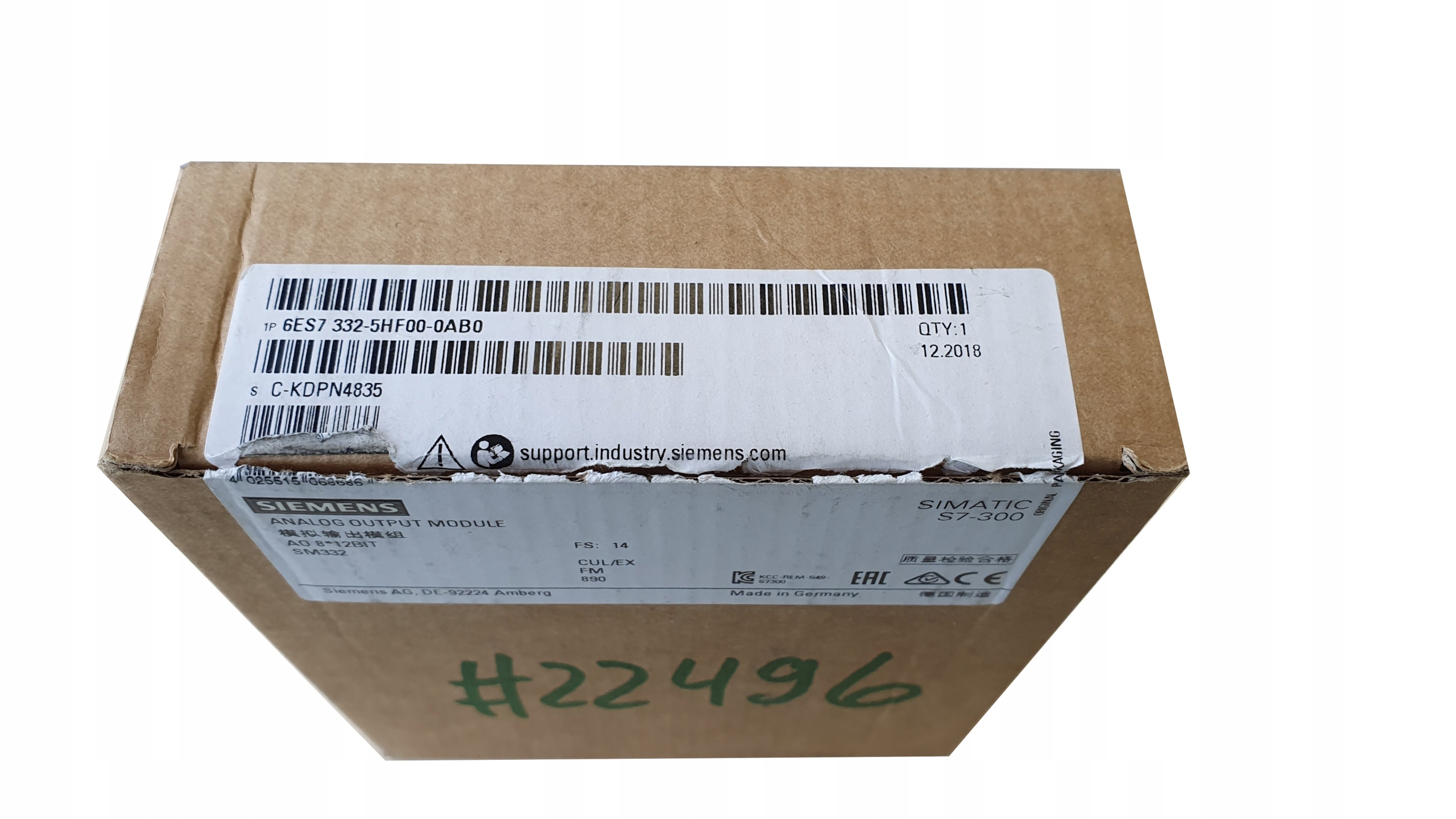 SIEMENS SIMATIC SM332 8AO 6ES7332-5HF00-0AB0