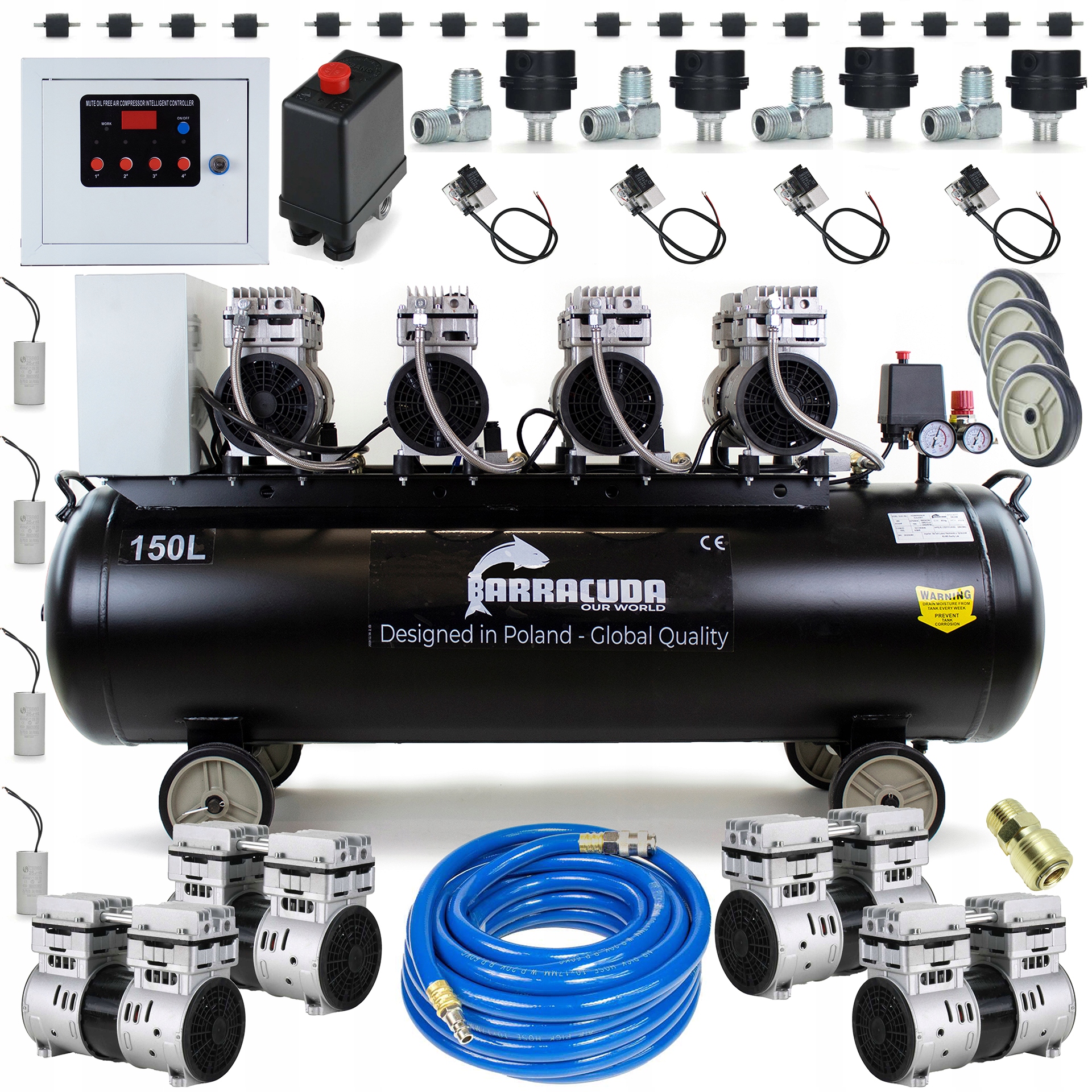 Kompresor bezolejový Barracuda SLGS-150L 150 l 8 bar