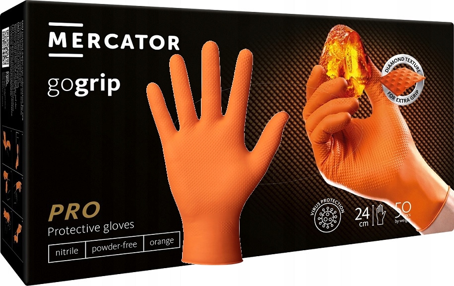 Mercator Medical GOGRIP Oranžové rukavice veľkosť 8 - M 25 párov