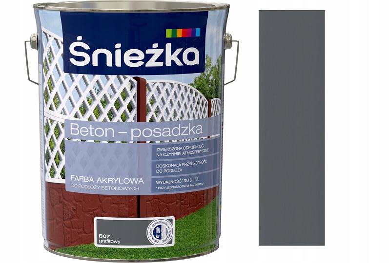 Akrylová farba Śnieżka Grafitowa 5 l
