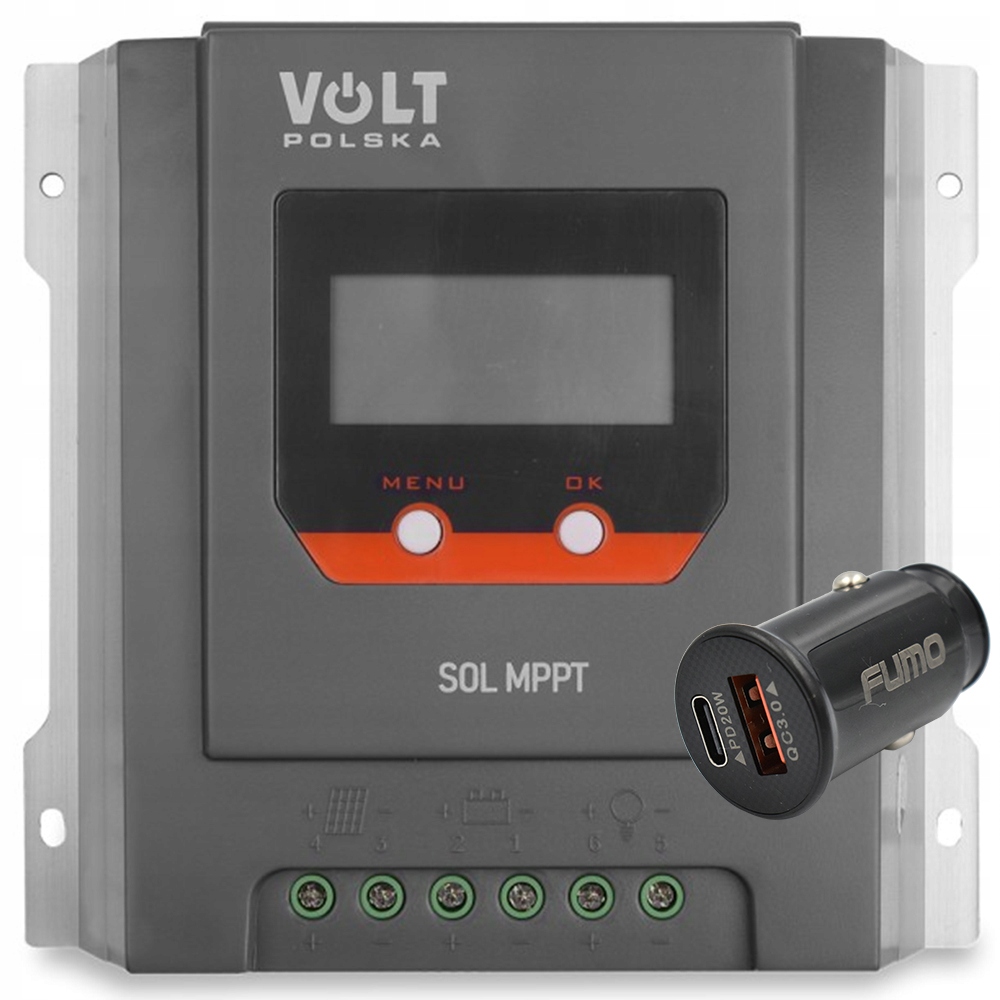 Volt Polska SOL MPPT 20 A solárny ovládač + FUMO 3000 mA USB nabíjačka do auta