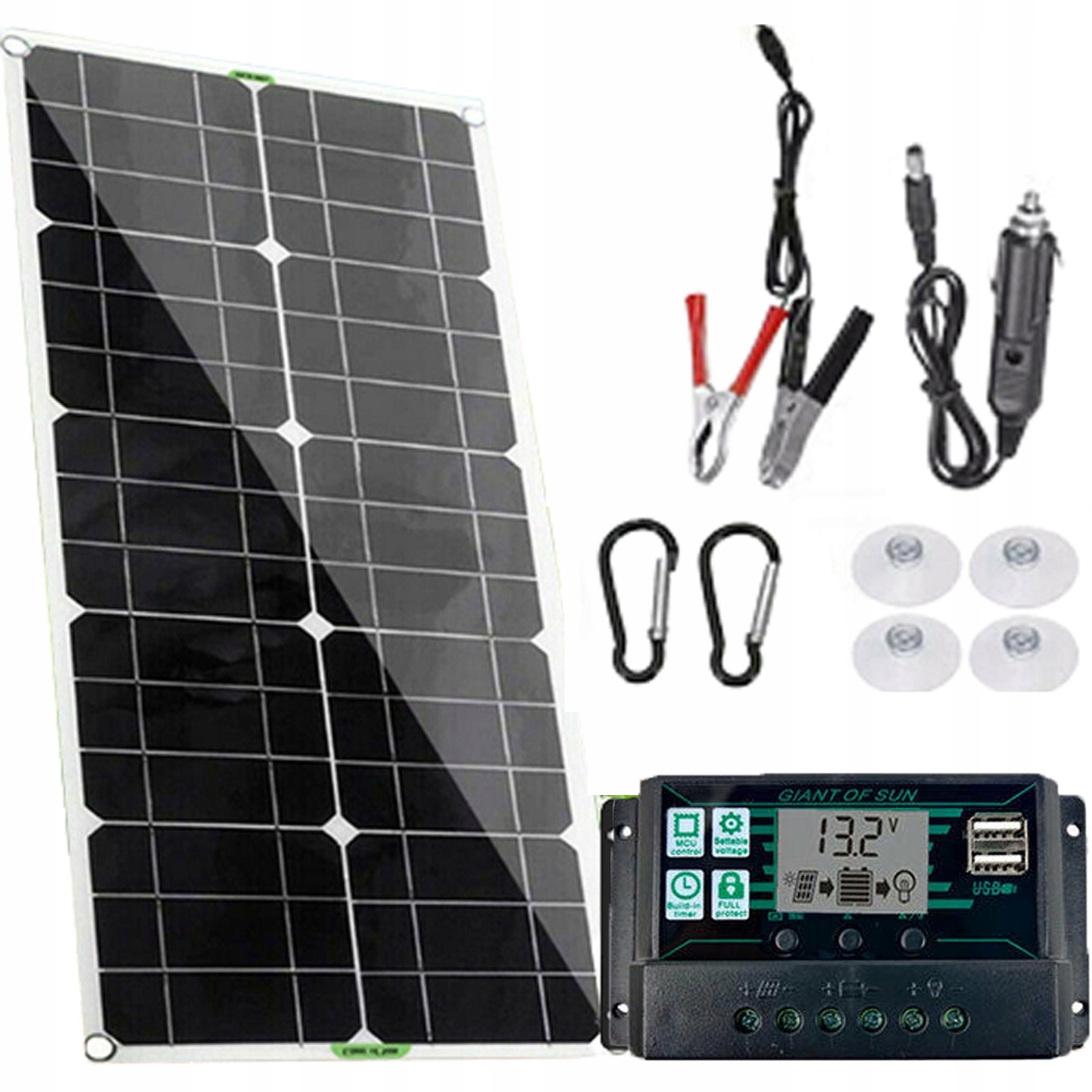 SOLÁRNY PANEL SOLAR SADA 100W 12V REGULÁTOR