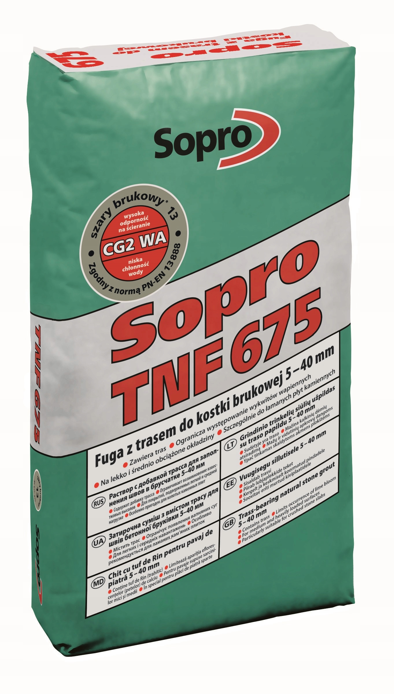 SOPRO TNF - škárovacia hmota k dlažbe, sivé dlažobné kocky