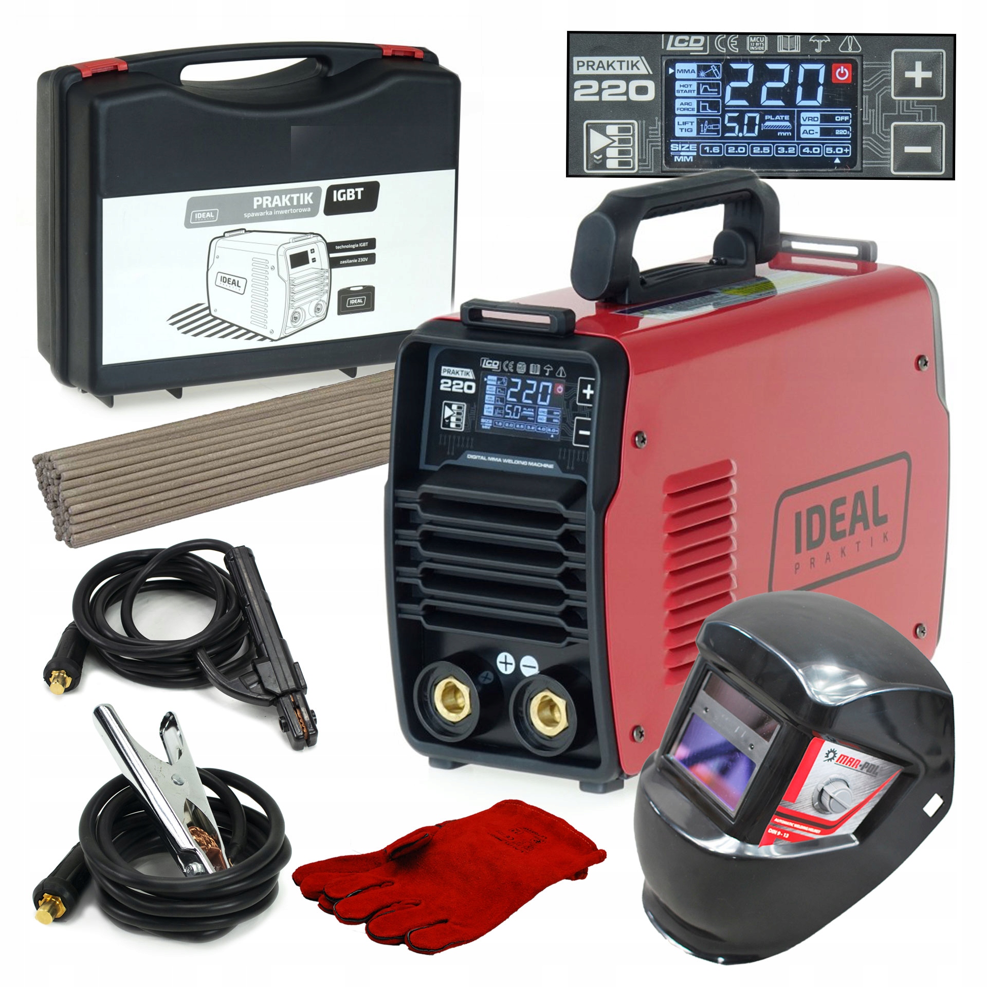 MMA INVERTER ZVÁRACÍ MMA IDEÁLNY PRAKTIK 220 Set